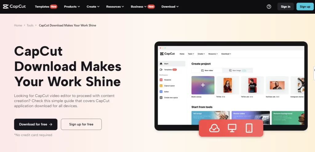 mobile video editing apps | CapCut Mobile