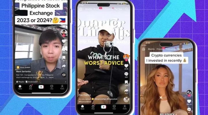 Fintok contents on TikTok app.