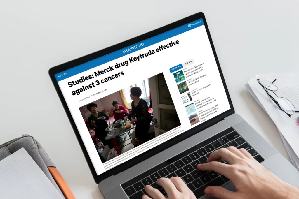 Inquirer media pickup: An Awareness Campaign for Immunotherapy with MSD Keytruda