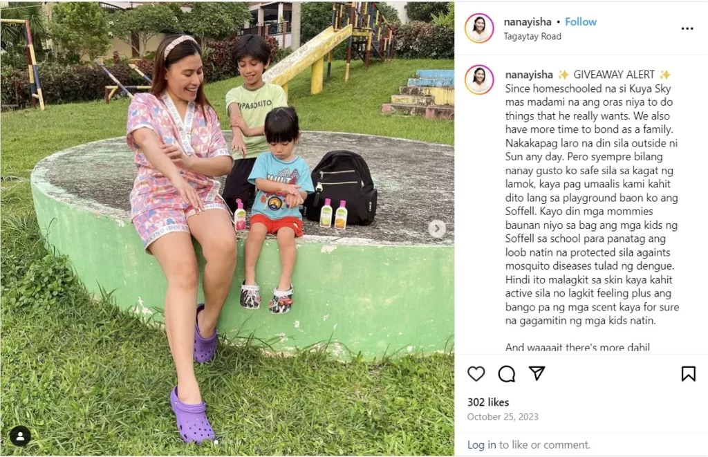 Screenshot of Isha Borromeo's Instagram Post as part of the top 10 momfluencers featured