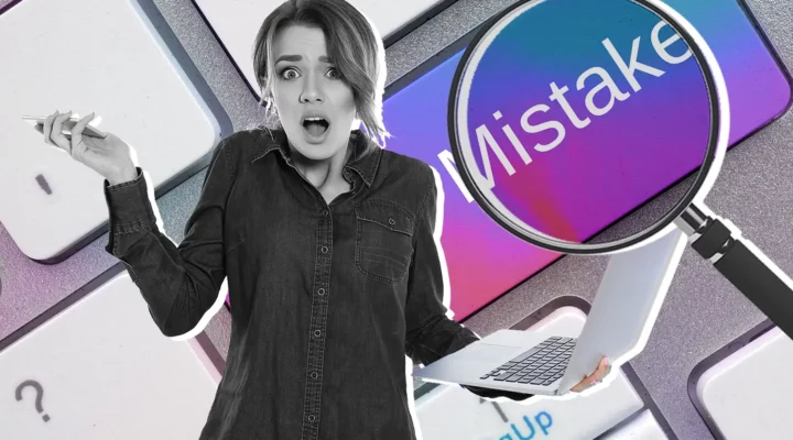 A digital marketer's worried expression after learning that there are SEO mistakes that could harm their website's rankings.