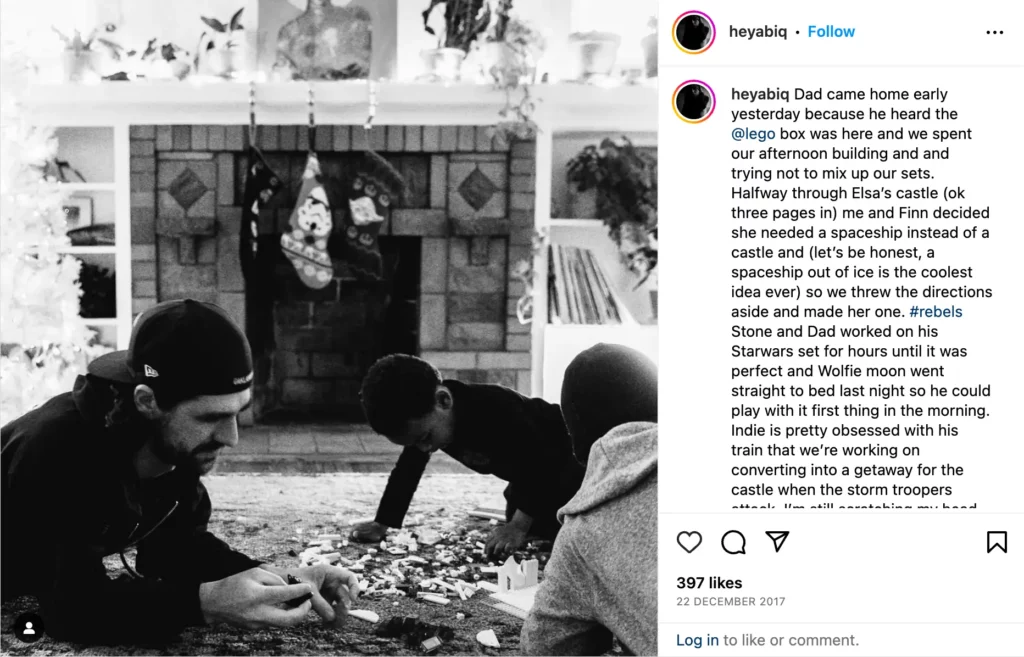 Lego, one of the best Christmas influencer campaigns featuring heyabiq instagram post.